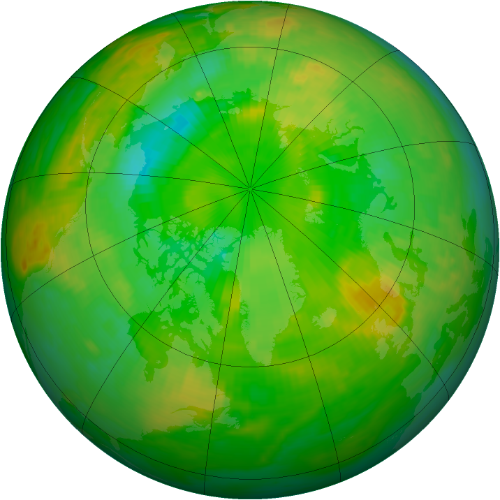 Arctic ozone map for 29 June 1989